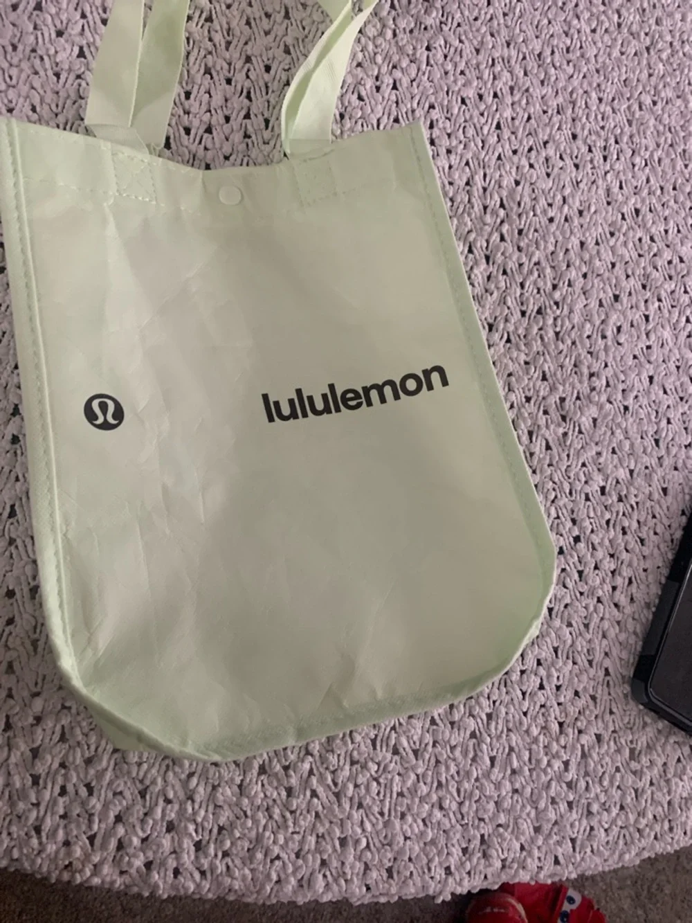lululemon athletica reusable Mint Green Logo Tote